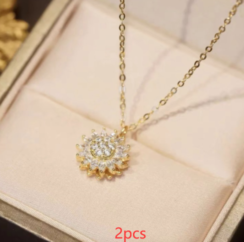 Sunflower Spin Crystal Pendant