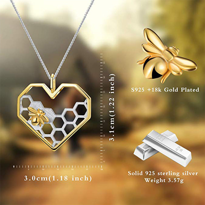 Golden Hive Heart Necklace