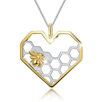 Golden Hive Heart Necklace