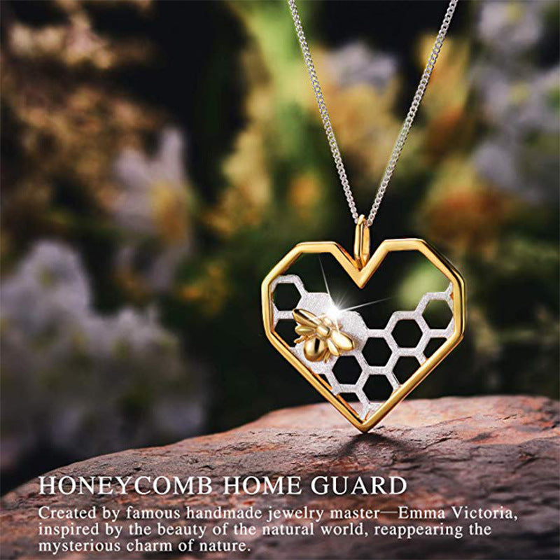 Golden Hive Heart Necklace