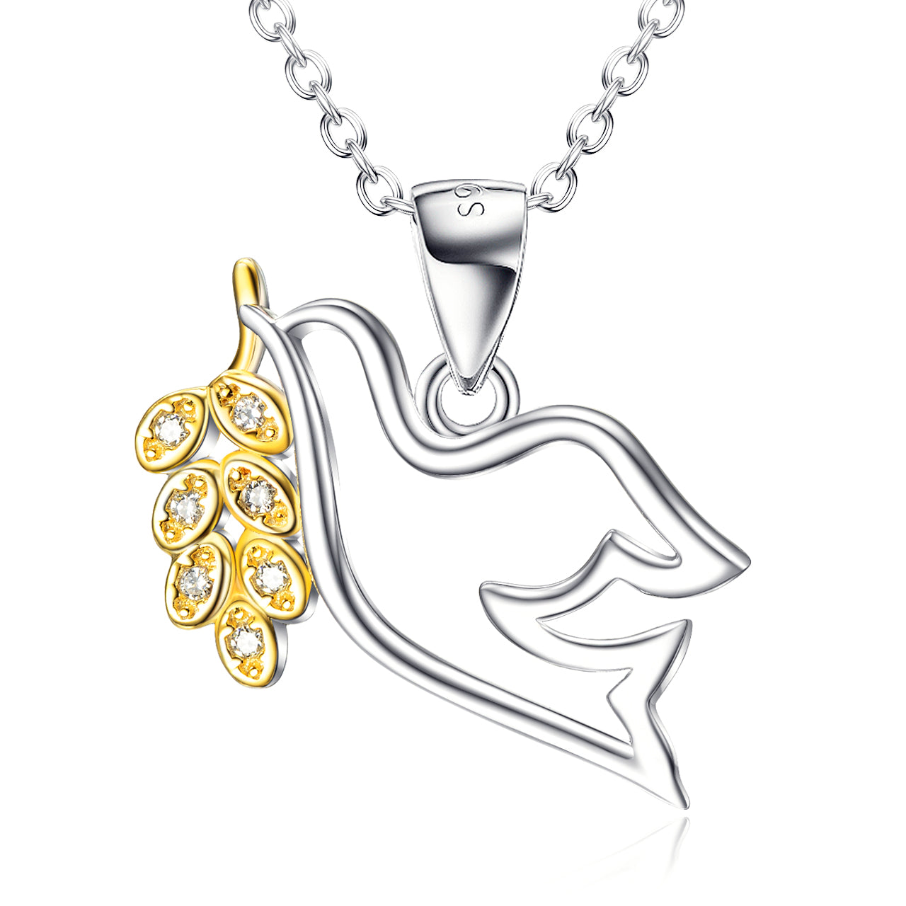 Golden Peace Dove Pendant