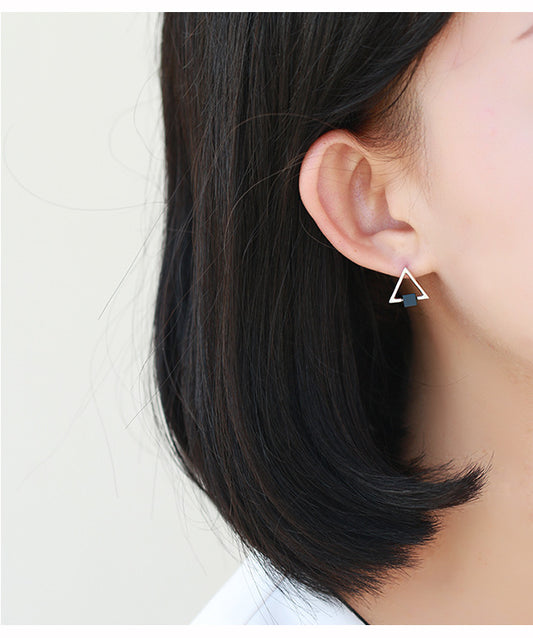 Triangle Black Earring