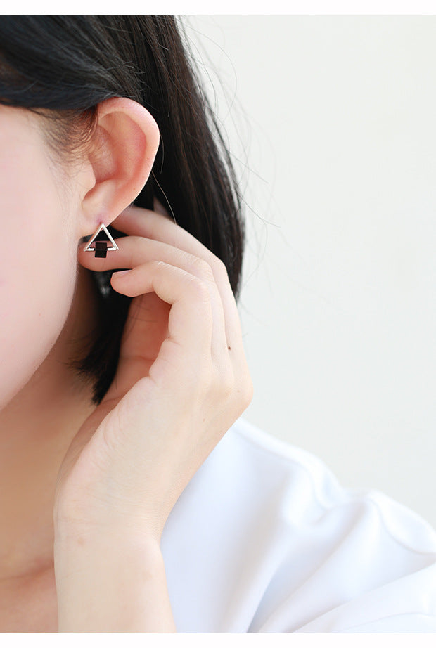 Triangle Black Earring