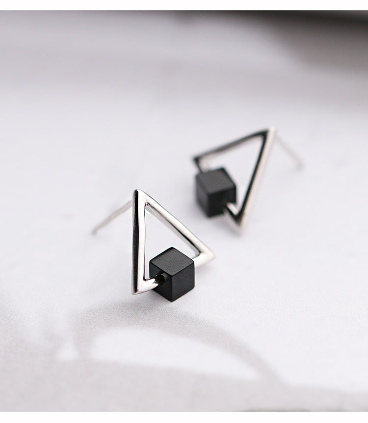 Triangle Black Earring