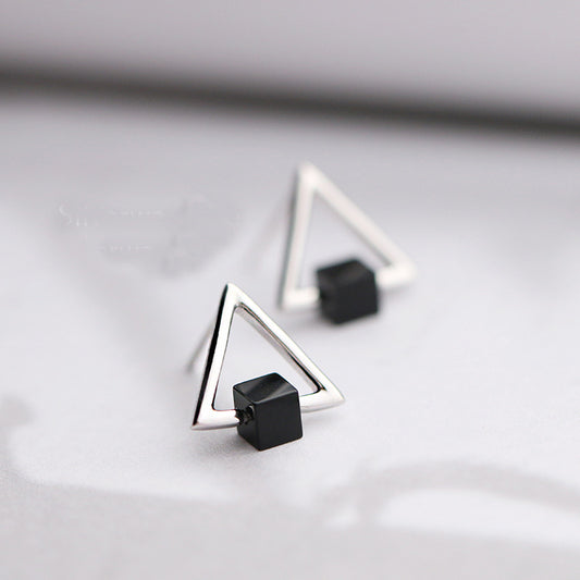 Triangle Black Earring