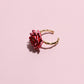 Peach Blossom Enamel Flower Ring