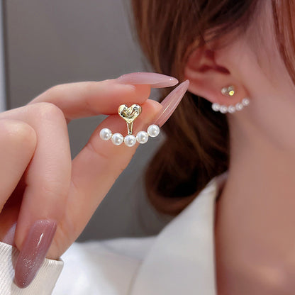 Golden Love Pearls Studs