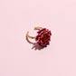 Peach Blossom Enamel Flower Ring